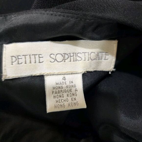 Petite Sophisticate Dress Size 4P Black Sleeveless Sheath Dress Beaded - Picture 6 of 8